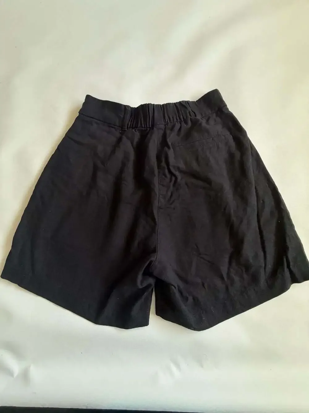 Old Navy Black Linen Blend Shorts Womens Size S Pull On Elastic Waist Y2K